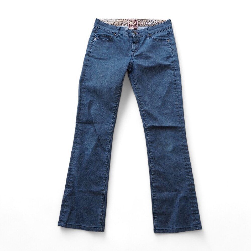 Rich & Skinny Medium Wash Boot Cut Leopard Print Inner Jeans Women's 26